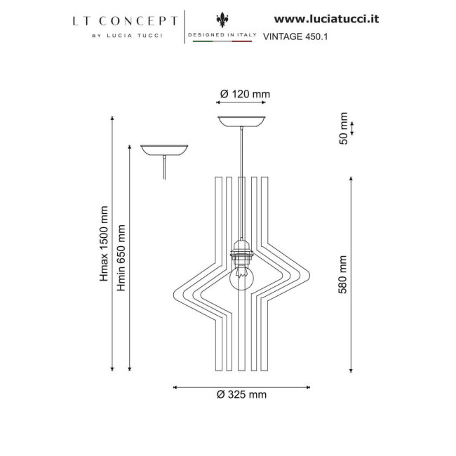 Подвесной светильник Lucia Tucci Vintage 450.1 Подвесной светильник Lucia Tucci Vintage 450.1