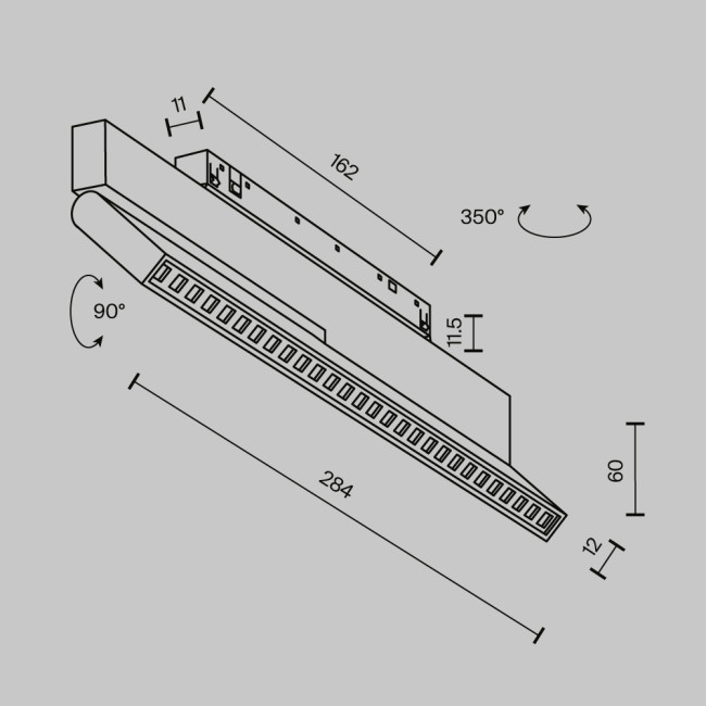 Трековый магнитный светильник Maytoni Technical Points Rot Exility X TR242-4-12WTW-DSZ-B Трековый магнитный светильник Maytoni Technical Points Rot Exility X TR242-4-12WTW-DSZ-B