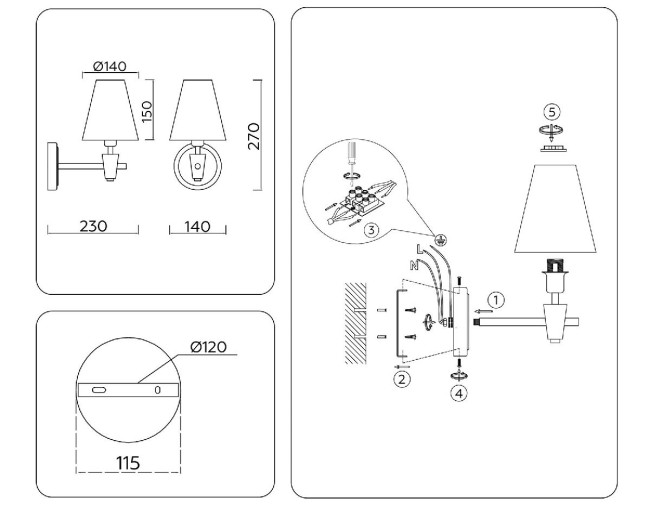 Бра Ambrella Light High Light Heigh Light LH75055 Бра Ambrella Light High Light Heigh Light LH75055