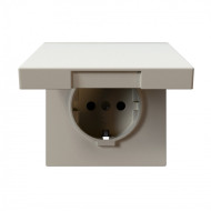 Розетка SCHUKO с крышкой и защитными шторками 16A 250V 2P+T, цвет Сахара Jasmart FD5505SH