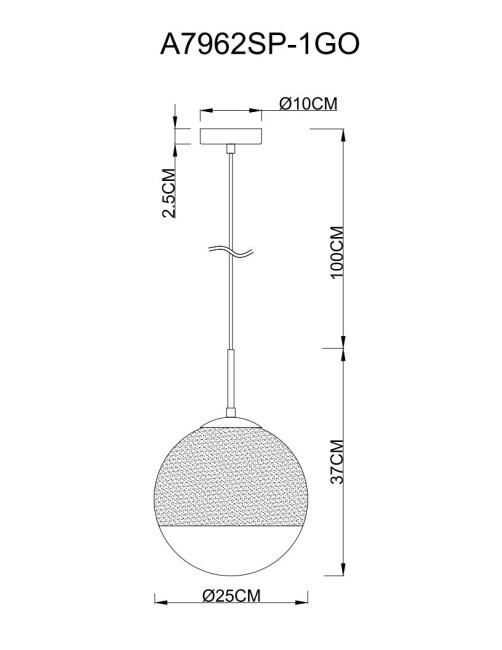 Подвесной светильник Arte Lamp Jupiter Gold A7962SP-1GO Подвесной светильник Arte Lamp Jupiter Gold A7962SP-1GO