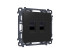 Комплект механизма компьютерной двойной розетки RJ-45 Ambrella Volt MA812110 (8P8C) CAT6 с автоматической защитной шторкой Alfa Черный матовый Quant Комплект механизма компьютерной двойной розетки RJ-45 Ambrella Volt MA812110 (8P8C) CAT6 с автоматической защитной шторкой Alfa Черный матовый Quant
