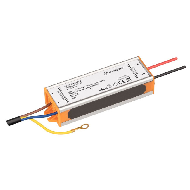 Блок питания Arlight ARPJ-SN-45700 (30W, 20-45V, 700mA, IP65) 045405 Блок питания Arlight ARPJ-SN-45700 (30W, 20-45V, 700mA, IP65) 045405