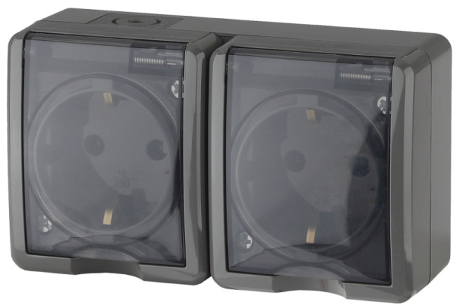 Розетка ЭРА Эксперт 2х2P+E IP54 16A 250V 11-2403-03 Б0020717 Розетка ЭРА Эксперт 2х2P+E IP54 16A 250V 11-2403-03 Б0020717