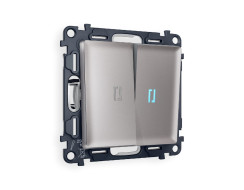 Комплект механизма 2-кл проходного выключателя с подсветкой Ambrella Volt Alfa MA504040