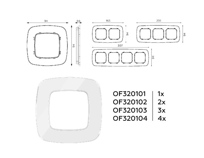 Рамка двухместная Ambrella Volt Radian OF320102 Рамка двухместная Ambrella Volt Radian OF320102