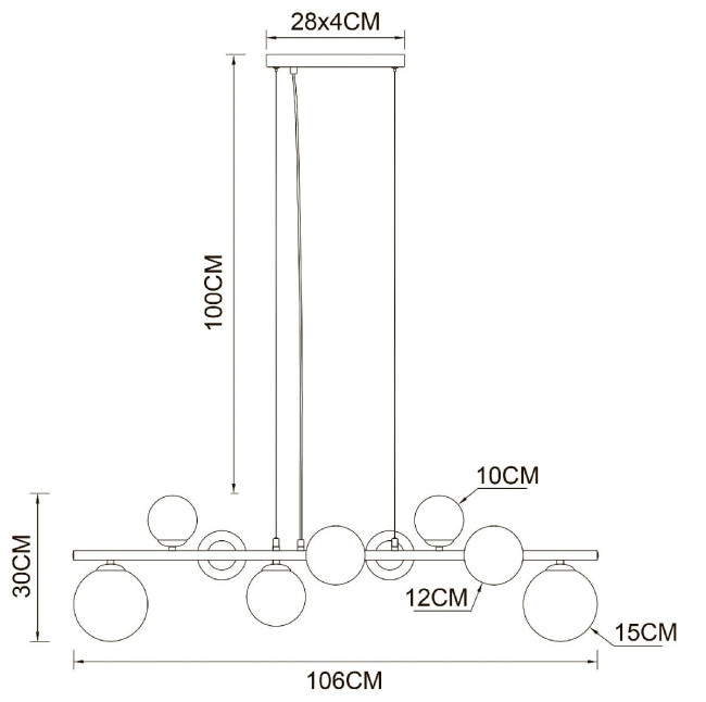Подвесная люстра Arte Lamp Gemini A2243SP-9PB Подвесная люстра Arte Lamp Gemini A2243SP-9PB