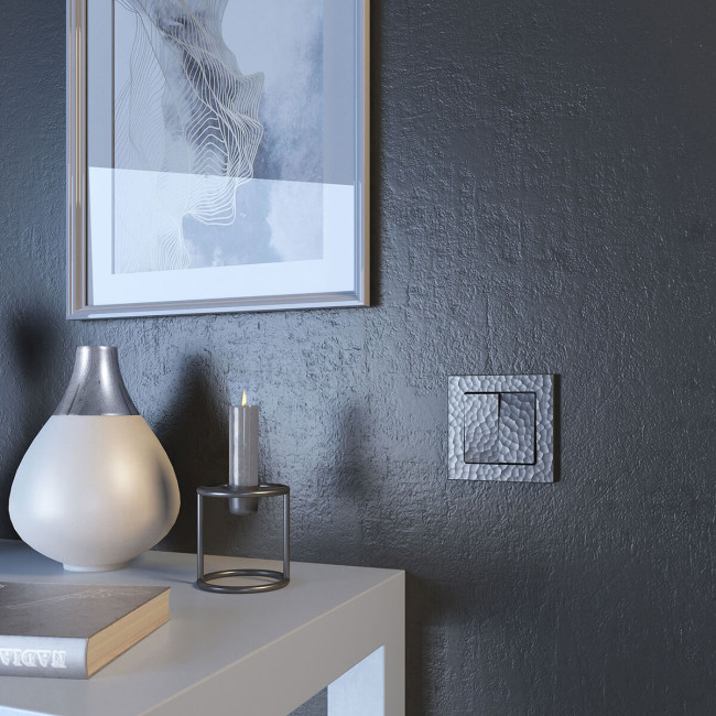 Выключатель Werkel Hammer двухклавишный проходной серебряный W1222006 4690389162404 Выключатель Werkel Hammer двухклавишный проходной серебряный W1222006 4690389162404