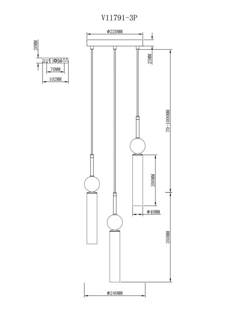 Подвесной светильник Moderli Illis V11791-3P Подвесной светильник Moderli Illis V11791-3P