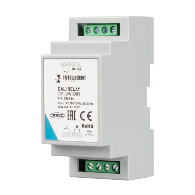 Релейный модуль Arlight Dali-701-SW-Din (Bus, 16A) 026464 Релейный модуль Arlight Dali-701-SW-Din (Bus, 16A) 026464