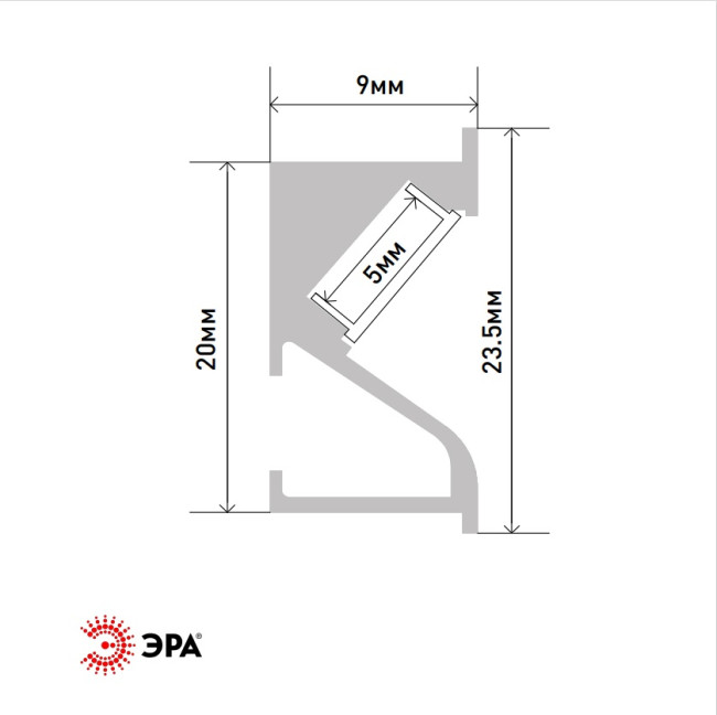 Комплект с врезным анодированным профилем Эра 2309 Б0062836 Комплект с врезным анодированным профилем Эра 2309 Б0062836
