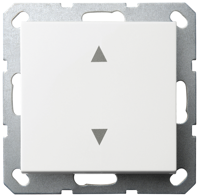 Выключатель одноклавишный Jasmart для жалюзи/штор в комплекте с накладкой 10A 250V белый глянцевый G3018W