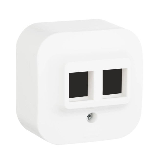 Адаптер для розетки 2хRJ45 Legrand Quteo Keystone белый 782226 Адаптер для розетки 2хRJ45 Legrand Quteo Keystone белый 782226