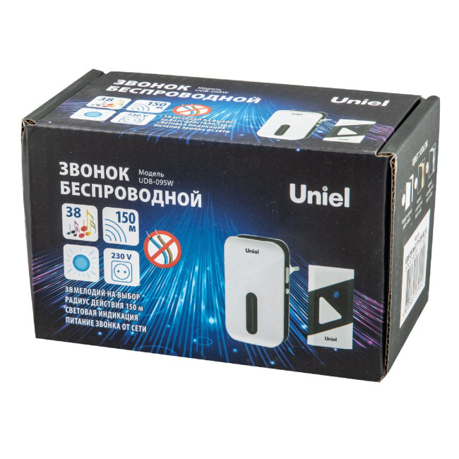 Беспроводной звонок Uniel UDB-095W-R1T1-38S-BL/WH UL-00011368 Беспроводной звонок Uniel UDB-095W-R1T1-38S-BL/WH UL-00011368