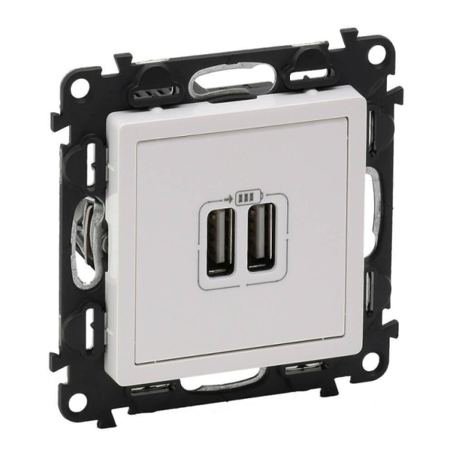 Розетка USB двойная Legrand Valena Life 240V/5V 1500mA белая 753412 Розетка USB двойная Legrand Valena Life 240V/5V 1500mA белая 753412