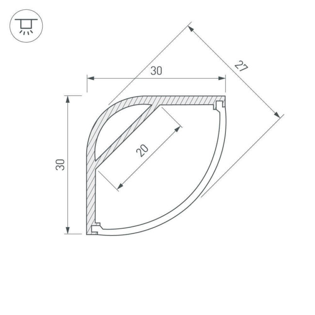 Профиль Arlight ARH-KANT-H30-2000 ANOD 016136 Профиль Arlight ARH-KANT-H30-2000 ANOD 016136