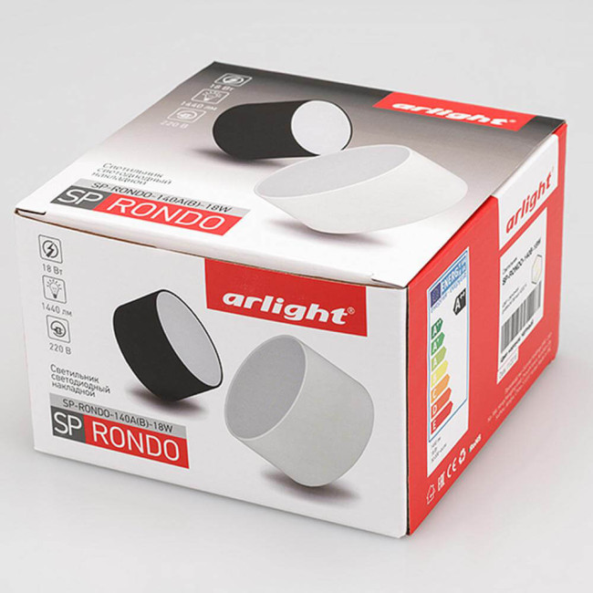 Накладной светильник Arlight SP-RONDO-140B-18W Day White 022237 Накладной светильник Arlight SP-RONDO-140B-18W Day White 022237