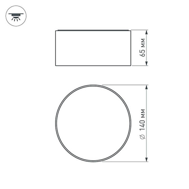 Накладной светильник Arlight SP-RONDO-140B-18W Day White 022237 Накладной светильник Arlight SP-RONDO-140B-18W Day White 022237