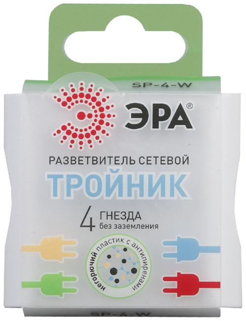 Разветвитель электрический Эра SP-4-W Б0005103 Разветвитель электрический Эра SP-4-W Б0005103