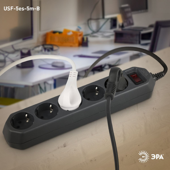 Сетевой фильтр Эра USF-5es-5m-B Б0019737 Сетевой фильтр Эра USF-5es-5m-B Б0019737