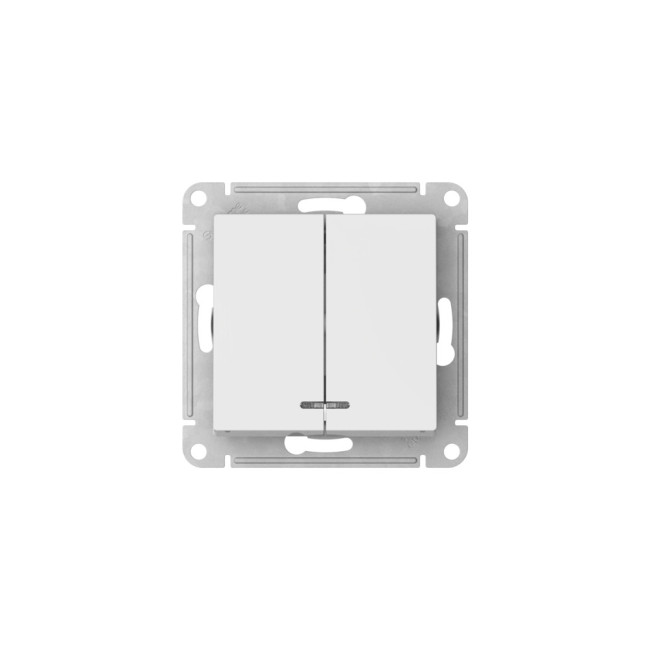 Выключатель 2-клавишный с подсвет.,сх.5а, 10АХ, Systeme Electric AtlasDesign Белый ATN000153S Выключатель 2-клавишный с подсвет.,сх.5а, 10АХ, Systeme Electric AtlasDesign Белый ATN000153S