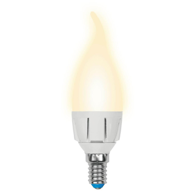 Лампа светодиодная (UL-00002416) Uniel E14 7W 3000K матовая LED-CW37 7W/WW/E14/FR PLP01WH