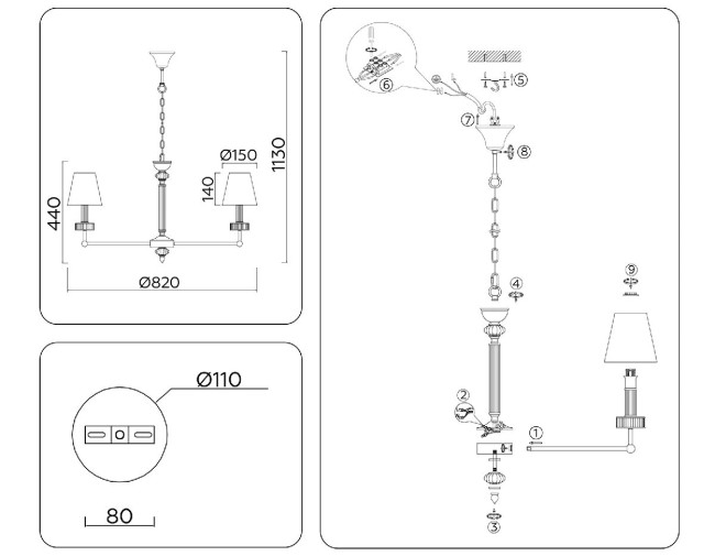 Подвесная люстра Ambrella Light High Light Heigh Light LH71003 Подвесная люстра Ambrella Light High Light Heigh Light LH71003