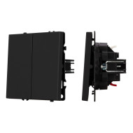 Механизм выключателя двухклавишный проходной Arlight SWT-NOBE-MKP2-SFPL-BK (230V, 10A) 054255
