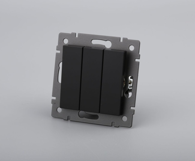 Механизм выключателя трехклавишный непроходной Arlight SWT-MK03-PL-BK-V (250V, 10A) 049897 Механизм выключателя трехклавишный непроходной Arlight SWT-MK03-PL-BK-V (250V, 10A) 049897