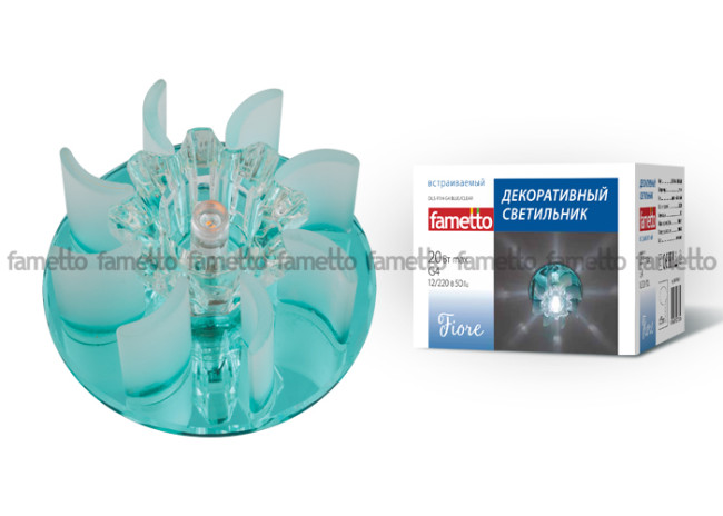 Встраиваемый светильник Fametto Fiore DLS-F114 G4 BLUE/CLEAR Встраиваемый светильник Fametto Fiore DLS-F114 G4 BLUE/CLEAR