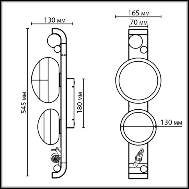 Уличный настенный светильник Odeon Light Nature Luma 5434/2W Уличный настенный светильник Odeon Light Nature Luma 5434/2W