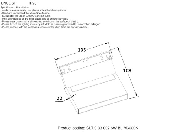 Трековый магнитный светильник Crystal Lux Space CLT 0.33 002 6W BL M3000K