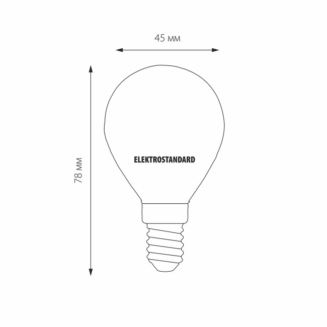 Лампа светодиодная филаментная Elektrostandard E14 6W 3300K матовая 4690389041389 Лампа светодиодная филаментная Elektrostandard E14 6W 3300K матовая 4690389041389