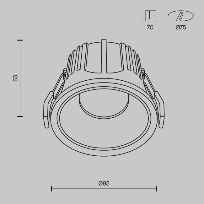 Встраиваемый светильник Maytoni Technical Alfa LED DL043-01-15W3K-RD-W