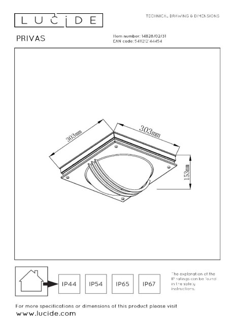 Настенный светильник Lucide Privas 14828/02/31 Настенный светильник Lucide Privas 14828/02/31