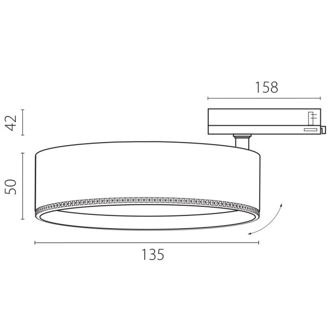 Трековый трехфазный светильник Quattro LED 60G с адаптером Lightstar Alta Pro A5737QT60G