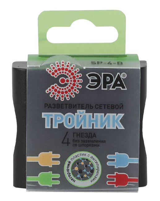 Разветвитель электрический Эра SP-4-B Б0008207 Разветвитель электрический Эра SP-4-B Б0008207