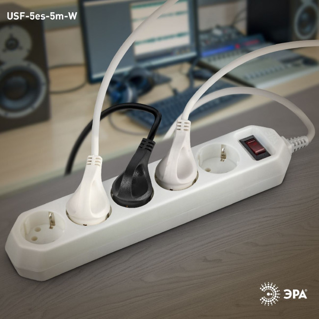 Сетевой фильтр Эра USF-5es-5m-W Б0019738 Сетевой фильтр Эра USF-5es-5m-W Б0019738