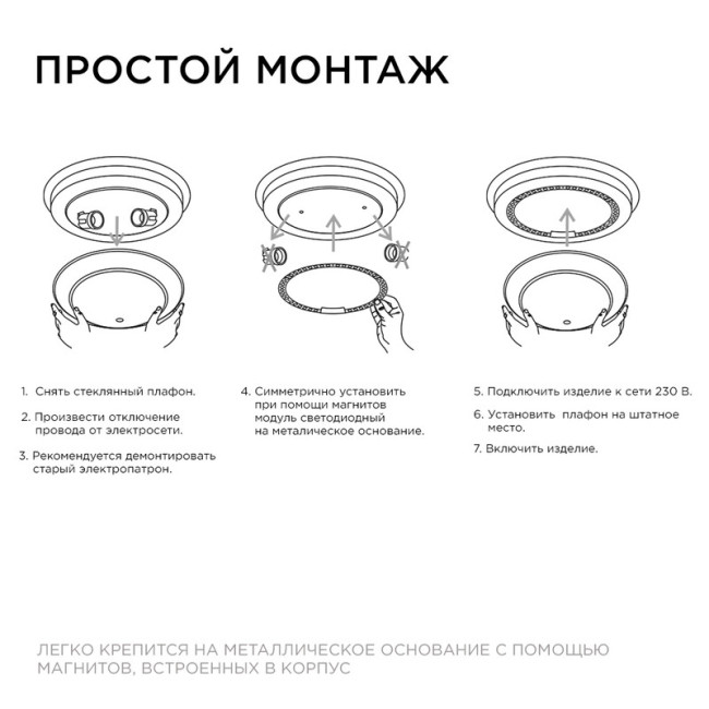 Светодиодный модуль со встроенным драйвером Apeyron 230В 2835 15Вт 1350 лм 6500К 02-57