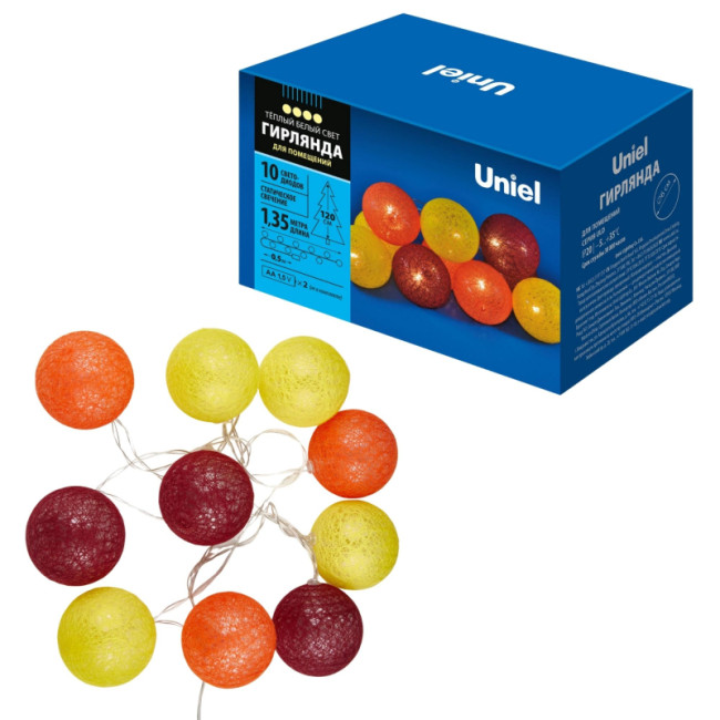 Гирлянда Uniel ULD-S0135-010/STB/2AA WARM WHITE IP20 TANGLES-3 Гирлянда Uniel ULD-S0135-010/STB/2AA WARM WHITE IP20 TANGLES-3