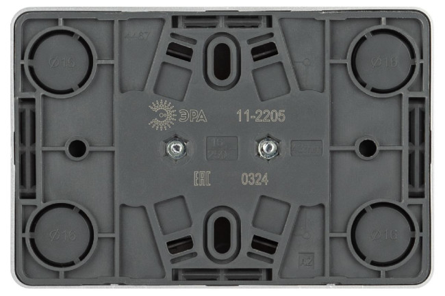 Розетка двойная с заземлением Эра 11-2205-03 Б0063046