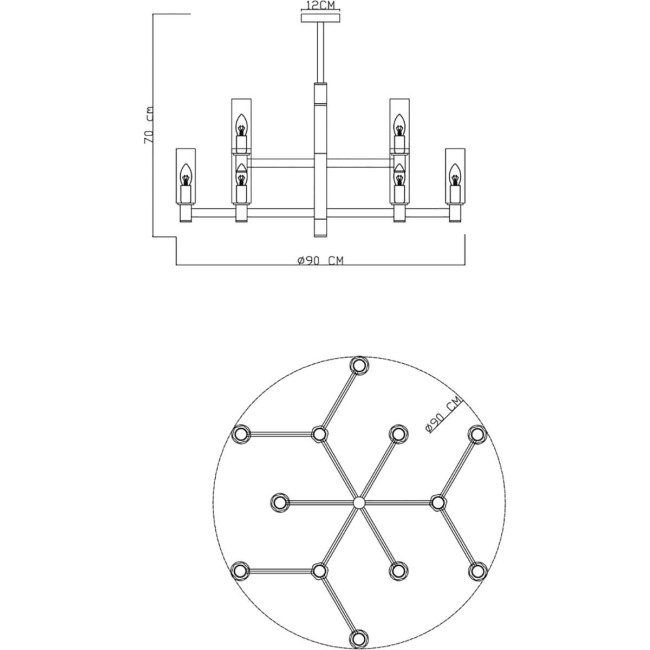 Люстра на штанге Divinare Barolo 2654/17 LM-12