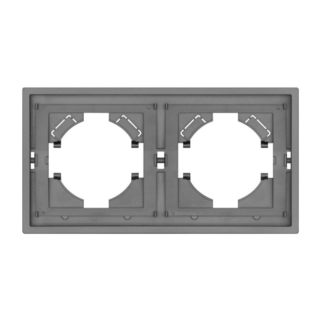 Рамка пластиковая на 2 поста Arlight FRM-TENDO-PL-2-GR 053841 Рамка пластиковая на 2 поста Arlight FRM-TENDO-PL-2-GR 053841