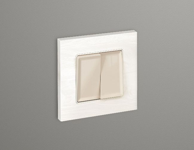 Лицевая панель для выключателя двухклавишного Ambrella Volt Alfa AP3030 Лицевая панель для выключателя двухклавишного Ambrella Volt Alfa AP3030