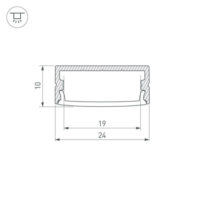 Профиль Arlight ARH-WIDE-H10-2000 ANOD 016142 Профиль Arlight ARH-WIDE-H10-2000 ANOD 016142