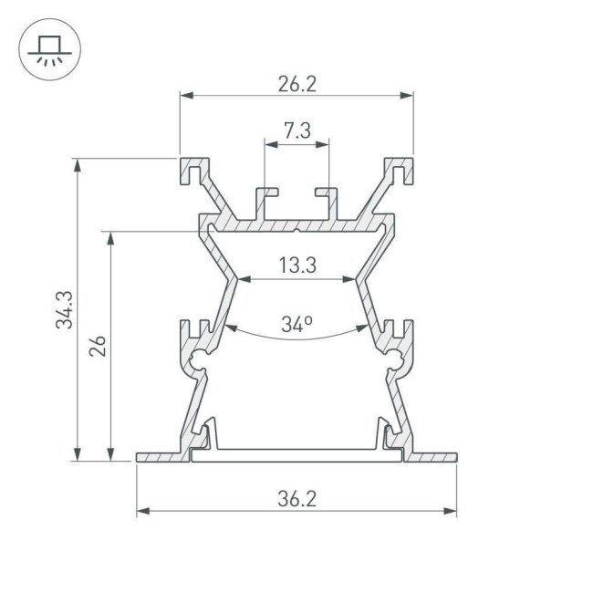 Профиль Arlight ALU-WIDE-FL-H35-2000 ANOD+FROST 027887