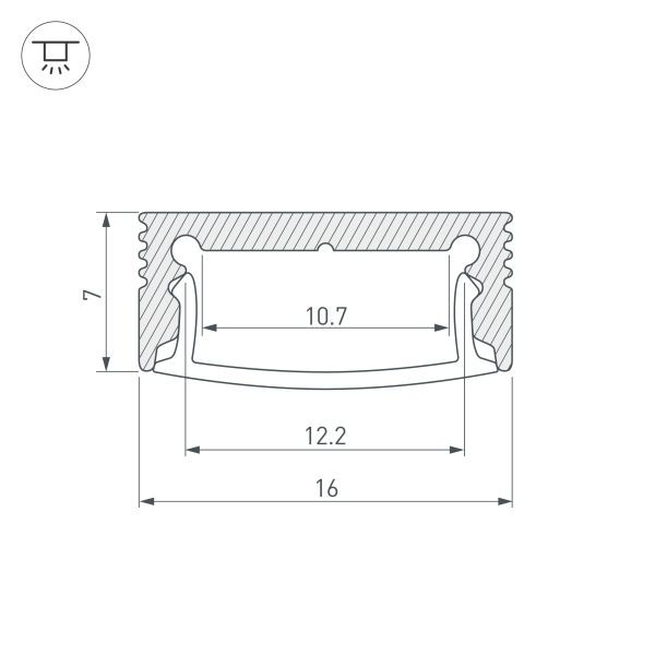 Алюминиевый профиль Arlight SL-Slim-H7-3000 Anod 036033