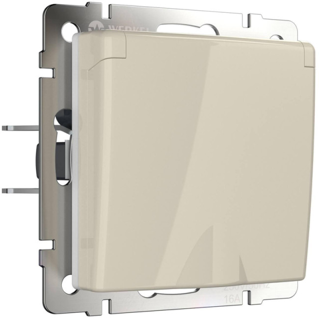 Розетка влагозащищенная с заземдением с защитной крышкой и шторками Werkel слоновая кость W1171203 4690389155765 Розетка влагозащищенная с заземдением с защитной крышкой и шторками Werkel слоновая кость W1171203 4690389155765