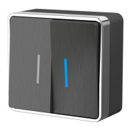 Выключатель двухклавишный с подсветкой Werkel Gallant графит рифленый W5020104 4690389164194 Выключатель двухклавишный с подсветкой Werkel Gallant графит рифленый W5020104 4690389164194