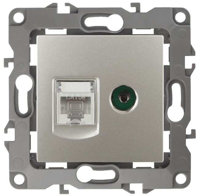 Розетка комбинированная RJ45+TV Эра 12-3110-15 Б0027450 Розетка комбинированная RJ45+TV Эра 12-3110-15 Б0027450